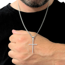 Corrente Cordão Masculino Grumet Aço Inox Cruz Crucifixo