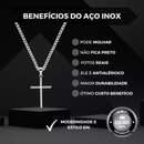 Corrente Cordão Masculino Grumet Aço Inox Cruz Crucifixo