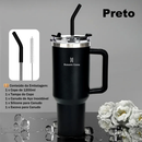 Copo Térmico Gigante 1,2l Inox Com Tampa E Inox Canudo