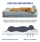 Cama Pet Grande Caminha Cachorros Suporte Cervical Espuma de Ortopédica