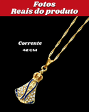 Colar Nossa Senhora Aparecida Folheado Ouro 18k Gargantilha Cor Dourado 04