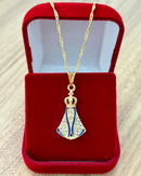 Colar Nossa Senhora Aparecida Folheado Ouro 18k Gargantilha Cor Dourado 04
