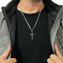 Corrente Cordão Masculino Grumet Aço Inox Cruz Crucifixo